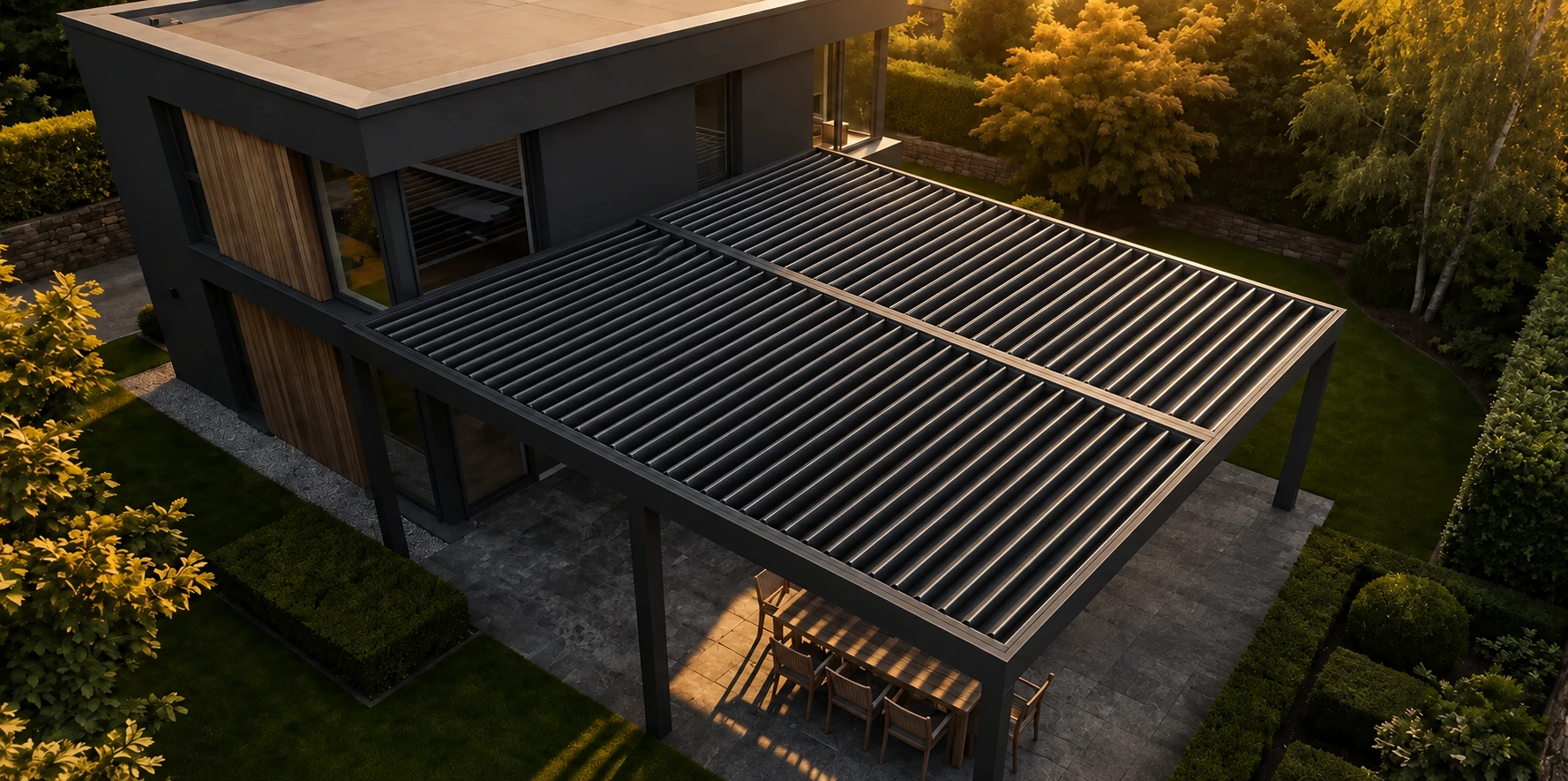 VENTO — overhead view. Cinematic recreation with aligned profiles and supports.