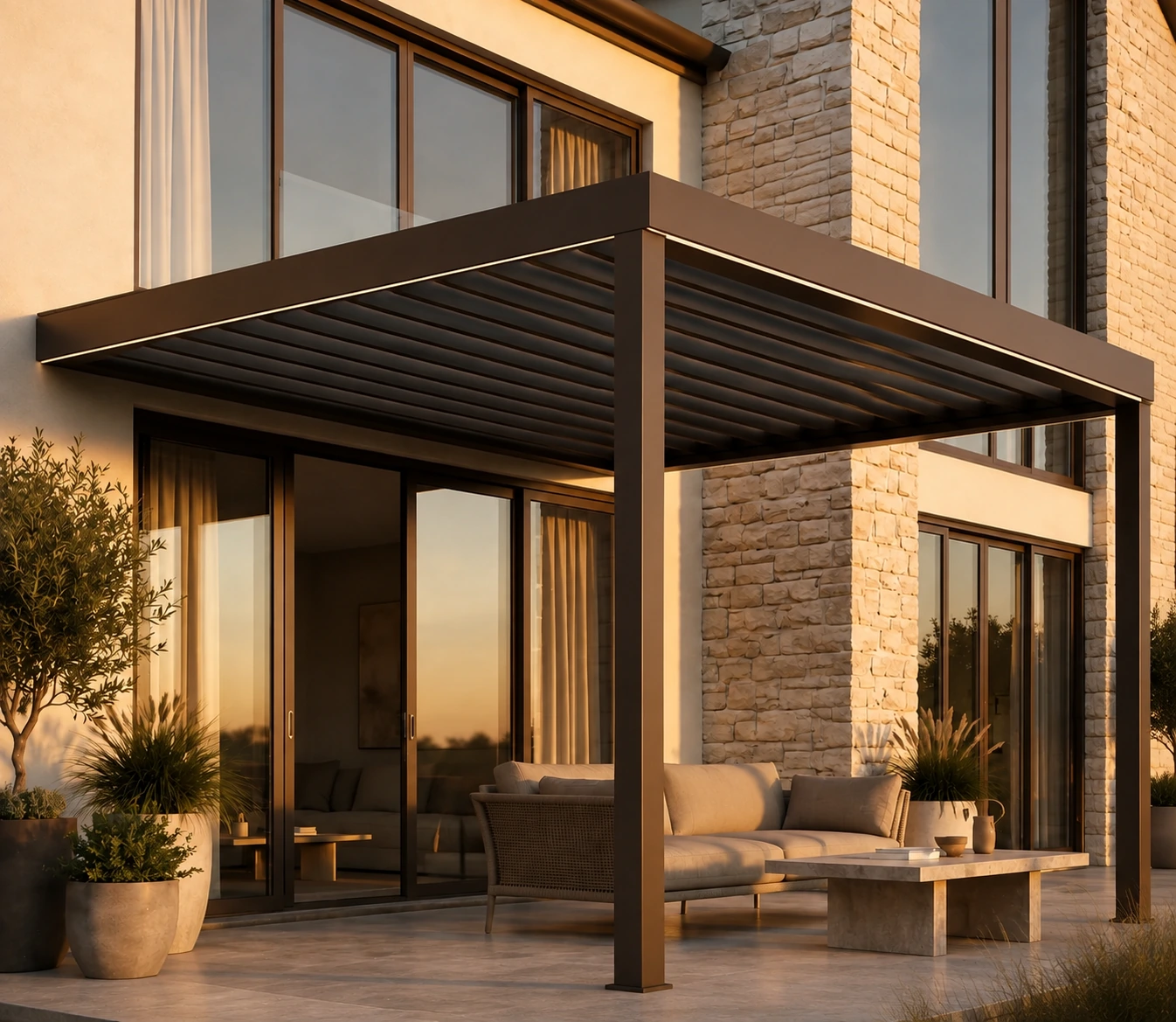 VENTO — wall connected. Cinematic recreation with aligned profiles and supports.